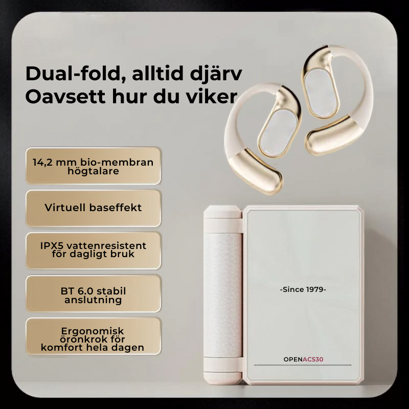 đ§ 50% Rabatt Nu! TrĂ„dlösa Hörlurar med Brusreducering â 145h Speltid, Bluetooth 6.0 & IPX5 Sportcertifiering đâš