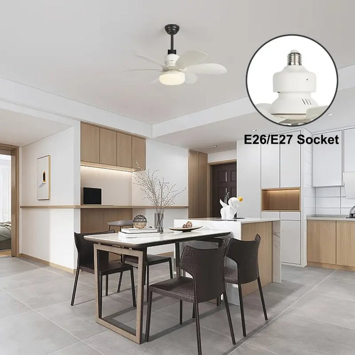 🔥 SmartBreez™ 40W LED-takfläkt med lampa – 20,5” ultratyst med fjärrkontroll 🎯 | E27 + GRATIS B22-adapter 🔌 | För sovrum 😴, kök 👩‍🍳 & garage 🛠️