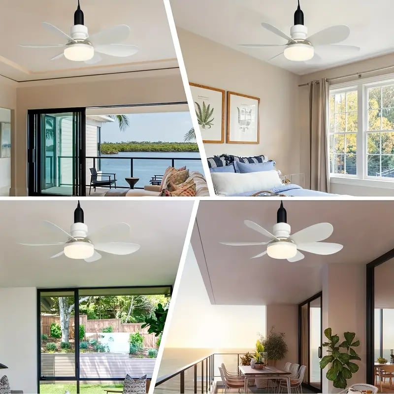 🔥 SmartBreez™ 40W LED-takfläkt med lampa – 20,5” ultratyst med fjärrkontroll 🎯 | E27 + GRATIS B22-adapter 🔌 | För sovrum 😴, kök 👩‍🍳 & garage 🛠️