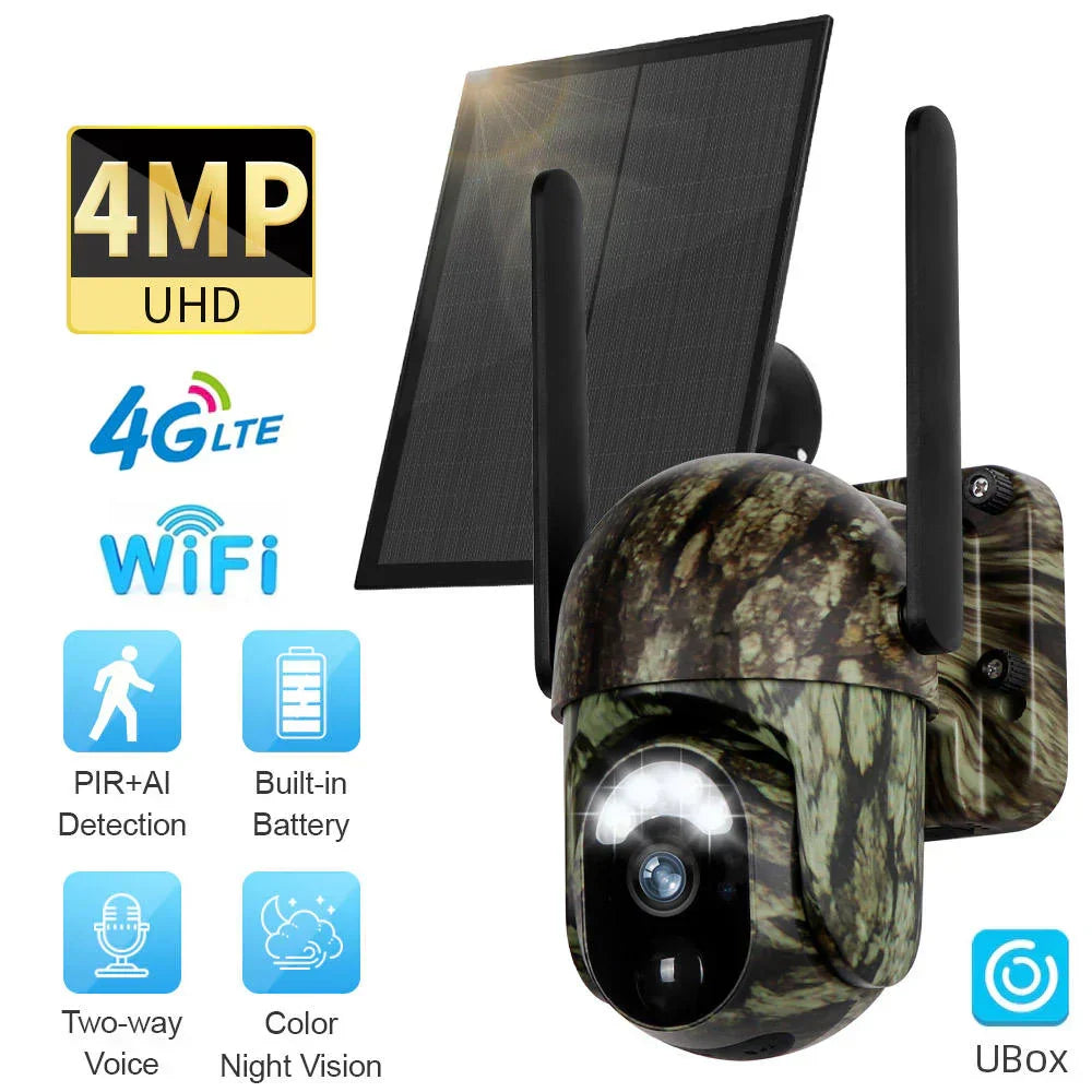 🔥🎥 4G LTE trådlös solcellsövervakningskamera CB114S – 💎 2K HD realtidsförhandsvisning, 360° panoramautsikt, ingen Wi-Fi krävs, fjärrkontroll via app, vattentät, rörelsedetektering, mörkerseende, lämplig för utomhusbruk