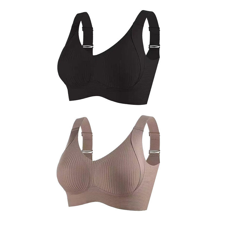 🎁 Massiva rabatter 🔥 💕 Diskret randig sömlös bh med W-stöd – Komfort och stil!