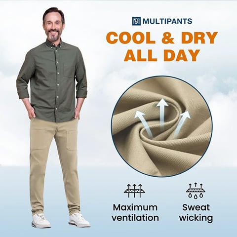 🔥HET FÖRSÄLJNING 49% RABATT🥰 MultiPants - slitstarka cargobyxor med hög stretch och flera fickor