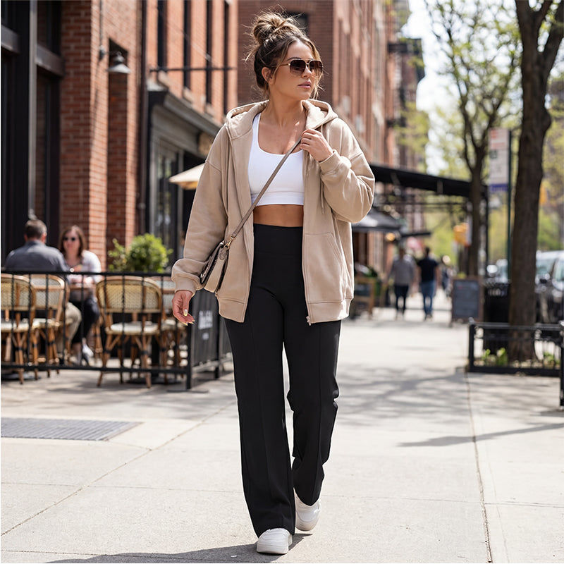 👖 50% RABATT! 💃 Dambyxor med Raka Ben – Enfärgade, Lösa & Bekväma – Perfekt för Vardag och Kontor 👜