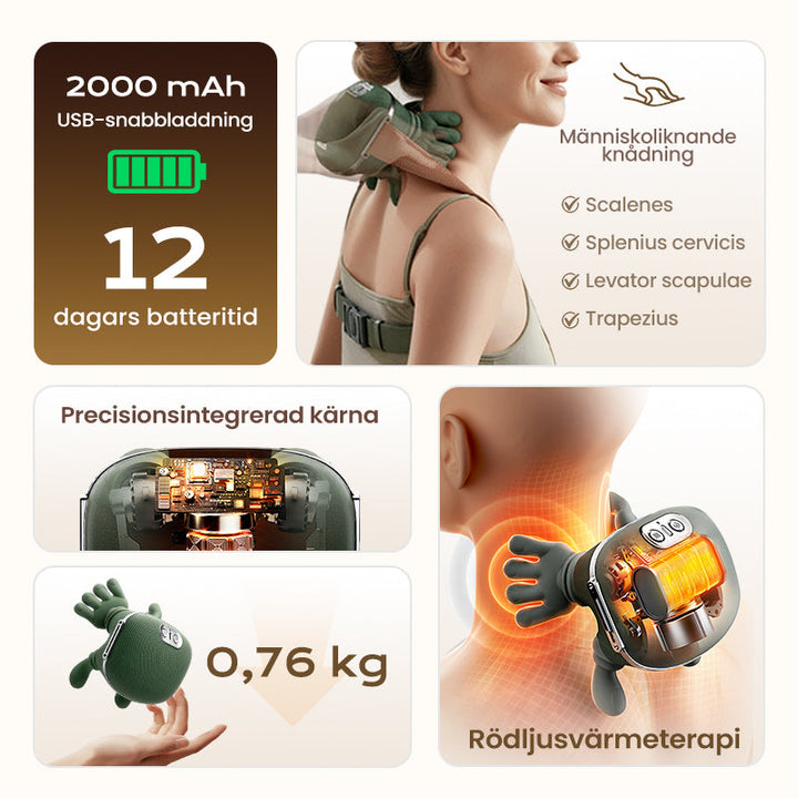 🌲 Den bästa bärbara nackmassagern – 3 gånger mer avkoppling! 💆