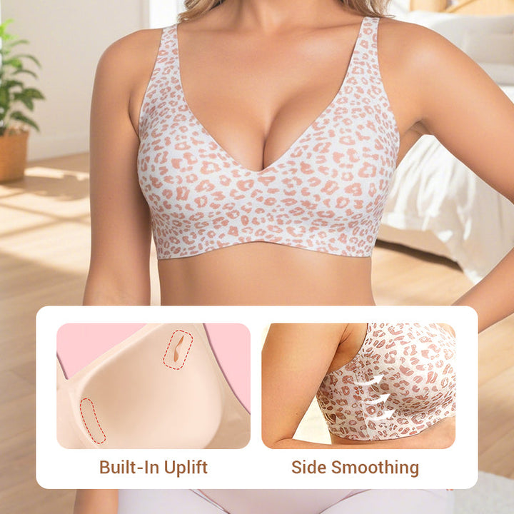 💕Gelé Trådlöst Kvinnors Bekväma Trådlösa BH Push Up Bralettes Sömlösa T-shirts BH Djup V Vardags BH