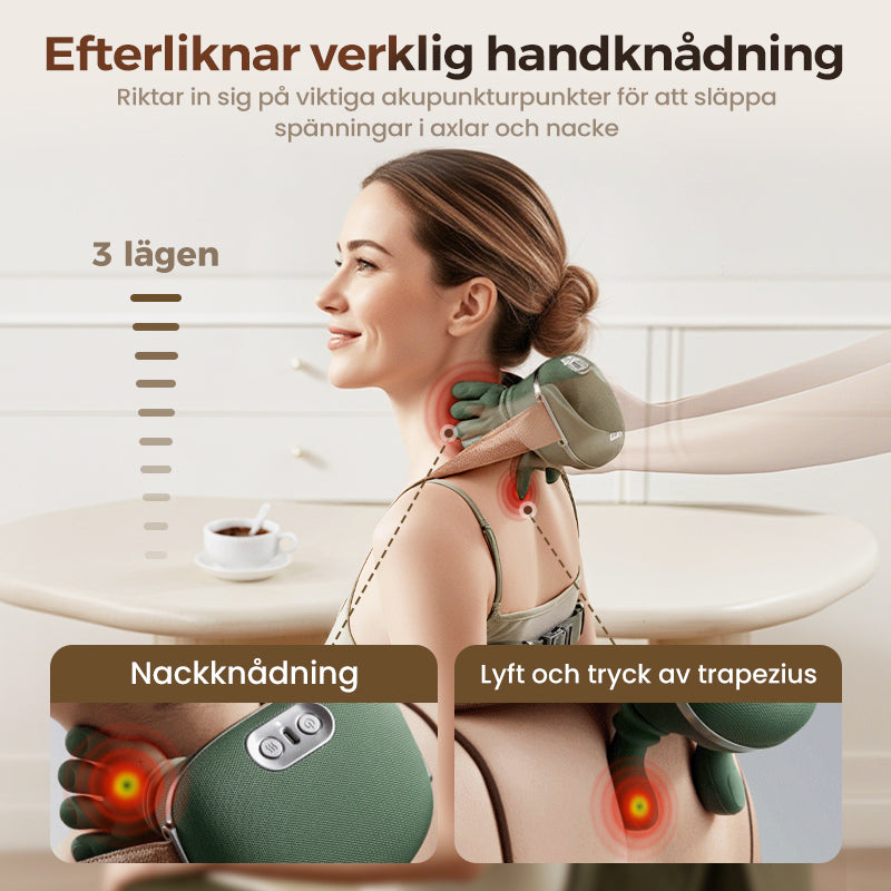 🌲 Den bästa bärbara nackmassagern – 3 gånger mer avkoppling! 💆