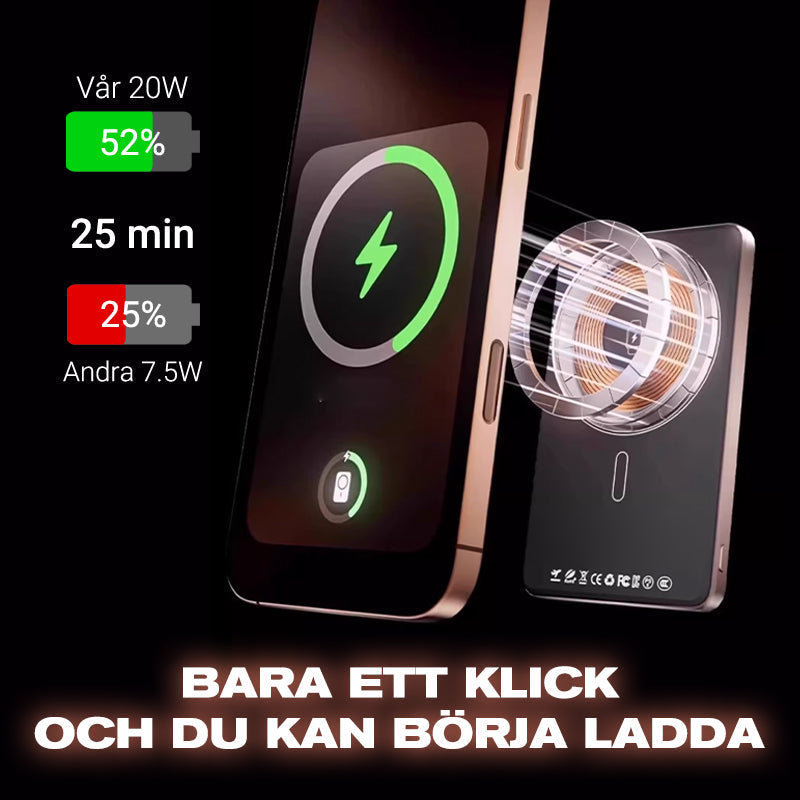 🌌🔋"Norrskensladdaren i fickan! 💫🔌Ultratunn Magnetisk Bärbar Laddare med Ställ - testad på svenska vinteräventyr" 🧭❄️