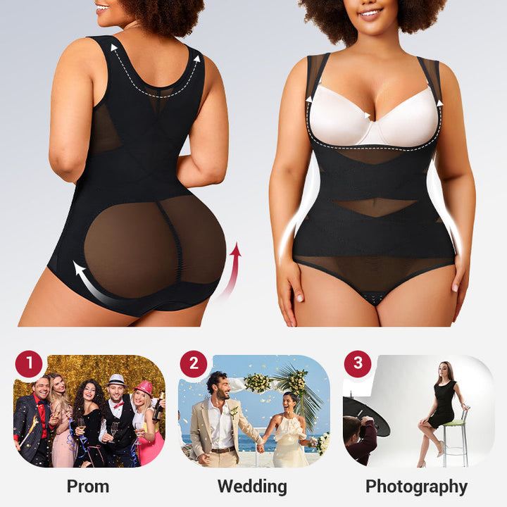 🔥49 procent rabatt fram till sommaren👙💃Lättviktig Yoga Bodysuit Shaper i mesh för kvinnor