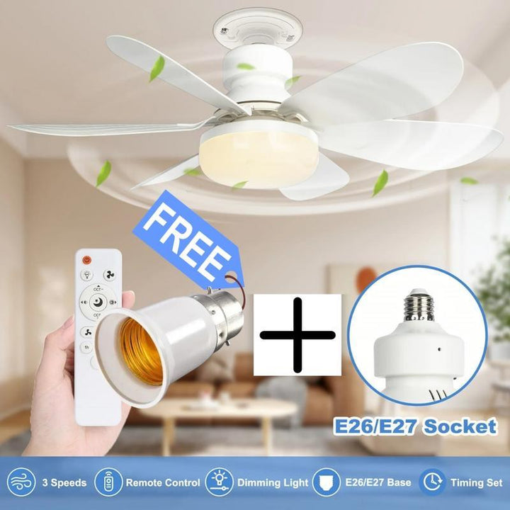 🔥 SmartBreez™ 40W LED-takfläkt med lampa – 20,5” ultratyst med fjärrkontroll 🎯 | E27 + GRATIS B22-adapter 🔌 | För sovrum 😴, kök 👩‍🍳 & garage 🛠️