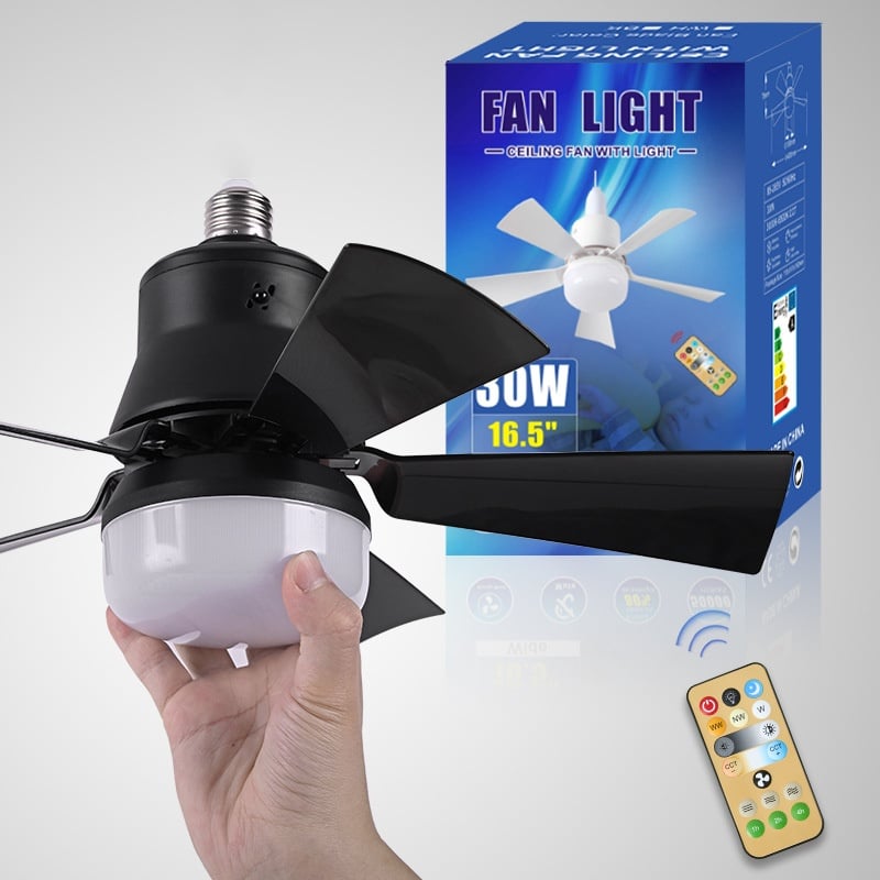 🔥 SmartBreez™ 40W LED-takfläkt med lampa – 20,5” ultratyst med fjärrkontroll 🎯 | E27 + GRATIS B22-adapter 🔌 | För sovrum 😴, kök 👩‍🍳 & garage 🛠️