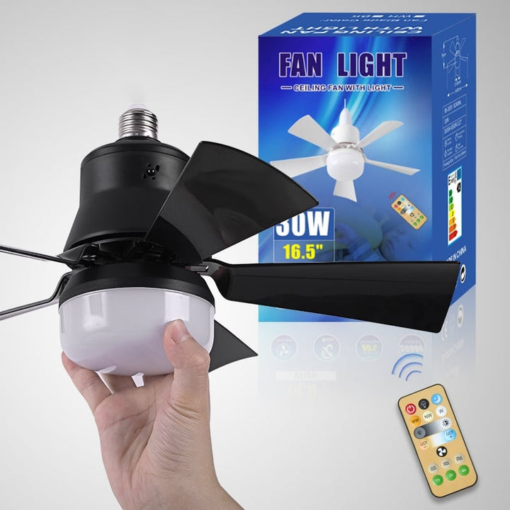 🔥 SmartBreez™ 40W LED-takfläkt med lampa – 20,5” ultratyst med fjärrkontroll 🎯 | E27 + GRATIS B22-adapter 🔌 | För sovrum 😴, kök 👩‍🍳 & garage 🛠️
