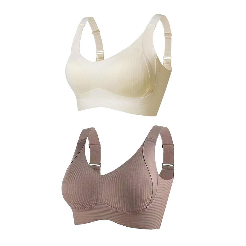 🎁 Massiva rabatter 🔥 💕 Diskret randig sömlös bh med W-stöd – Komfort och stil!