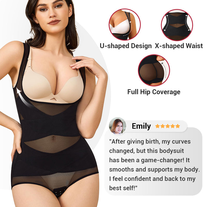 🔥49 procent rabatt fram till sommaren👙💃Lättviktig Yoga Bodysuit Shaper i mesh för kvinnor