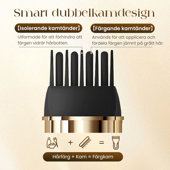 💇‍♀️ KÖP 2 FÅ 1 GRATIS! ✨ 2-i-1 Hårfärgningskam för Grått Hår - Snabb och Naturlig Täckning, Skonsam Formel för Användning Hemma 🌿📦