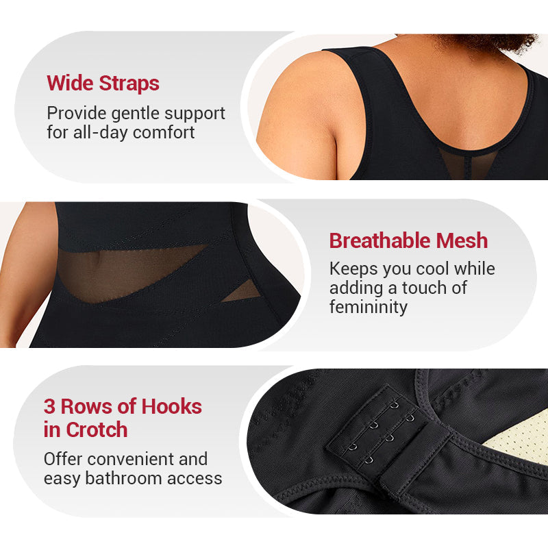 🔥49 procent rabatt fram till sommaren👙💃Lättviktig Yoga Bodysuit Shaper i mesh för kvinnor