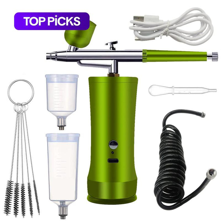 🎨 Elektriskt airbrush-kit med kompressor – Din bärbara studio för enkel kreativitet! ✨