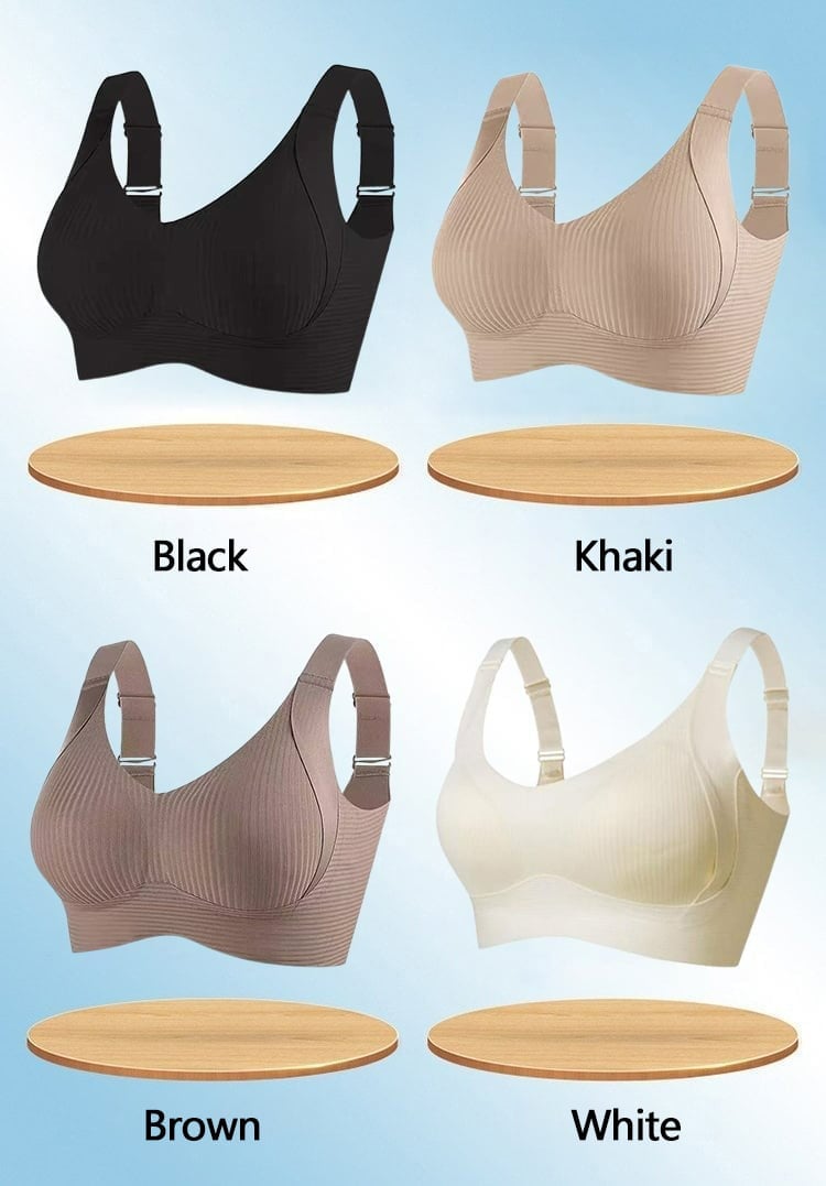 🎁 Massiva rabatter 🔥 💕 Diskret randig sömlös bh med W-stöd – Komfort och stil!