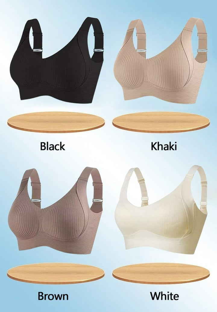 🎁 Massiva rabatter 🔥 💕 Diskret randig sömlös bh med W-stöd – Komfort och stil!