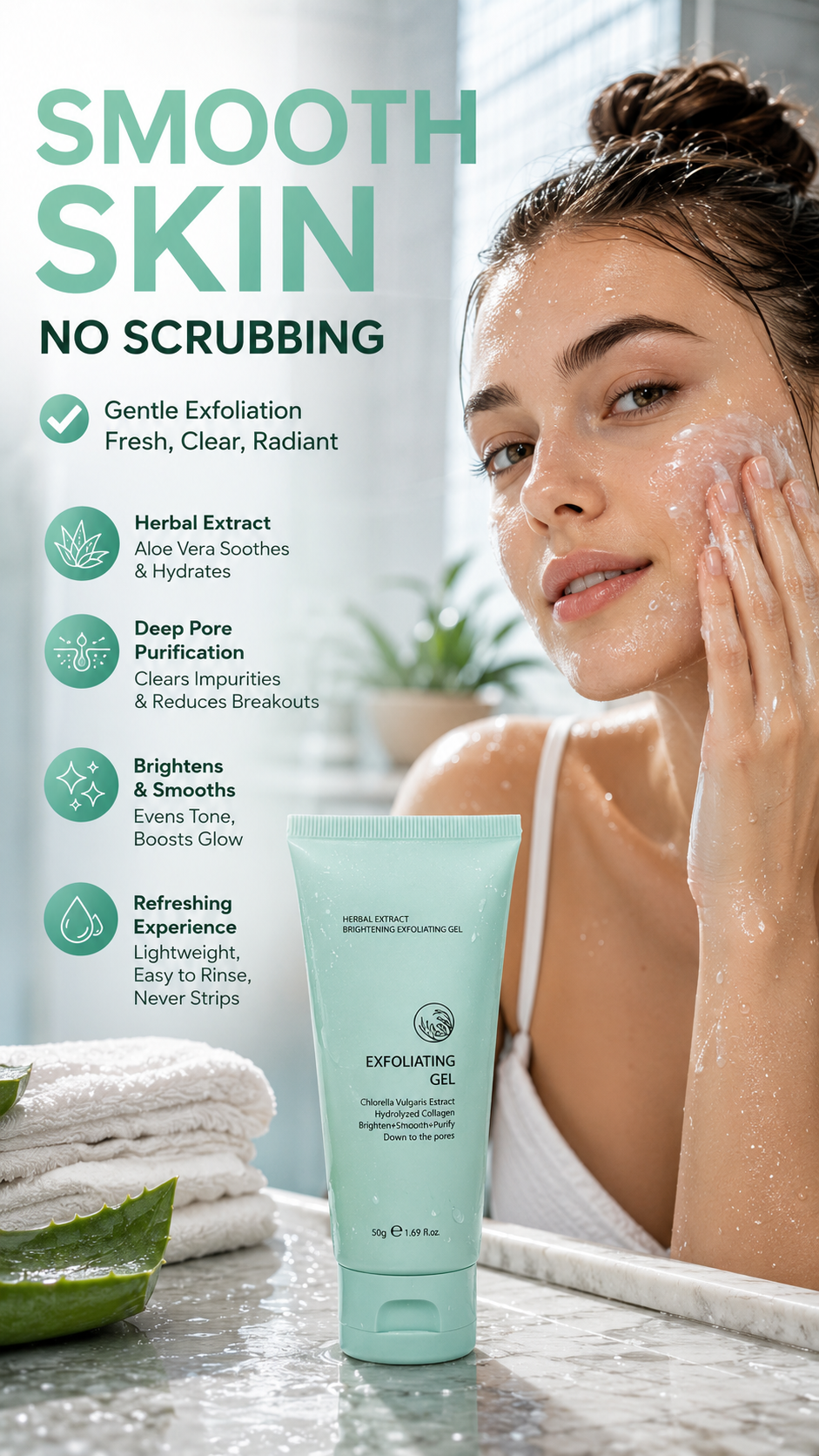 💥Ljusgörande exfolierande gel med örtextrakt