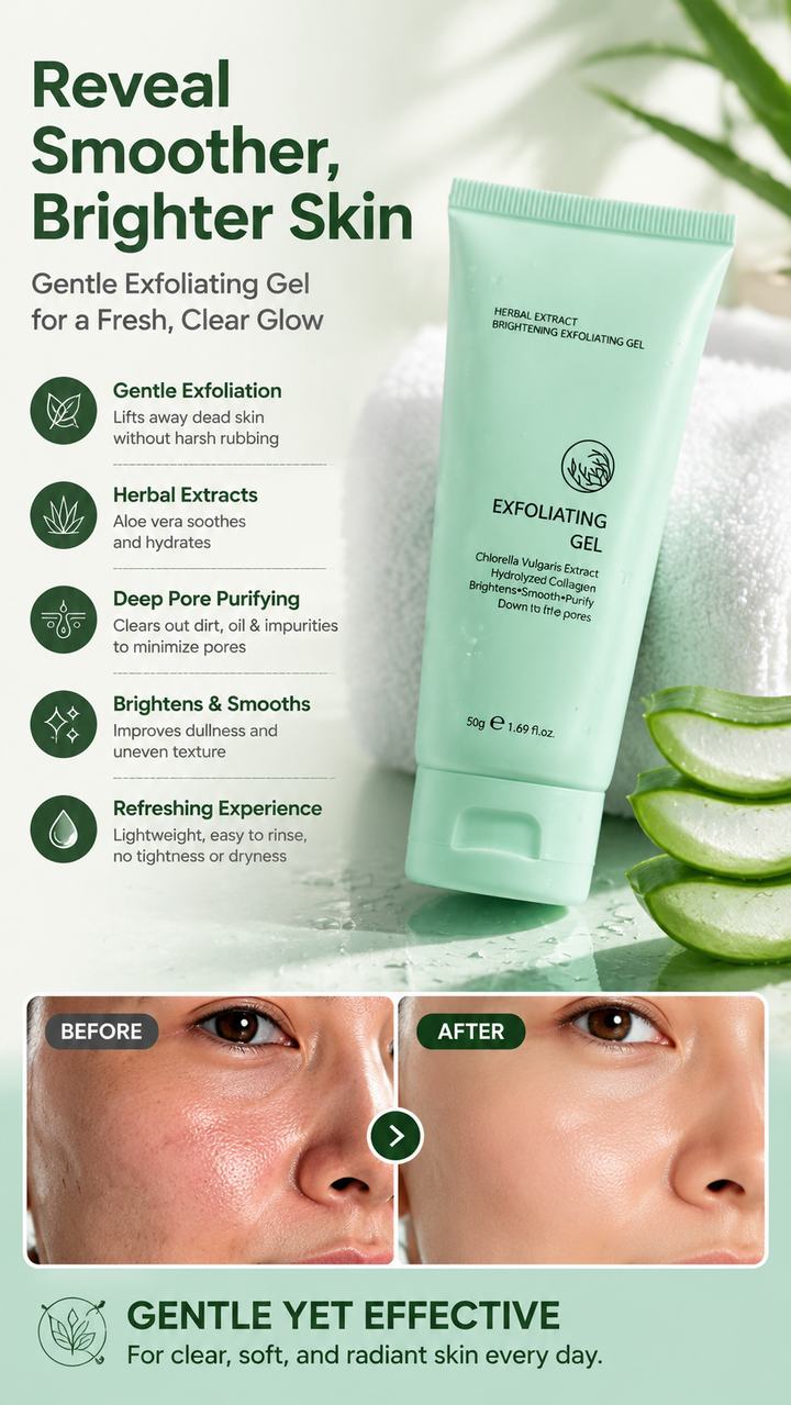 💥Ljusgörande exfolierande gel med örtextrakt