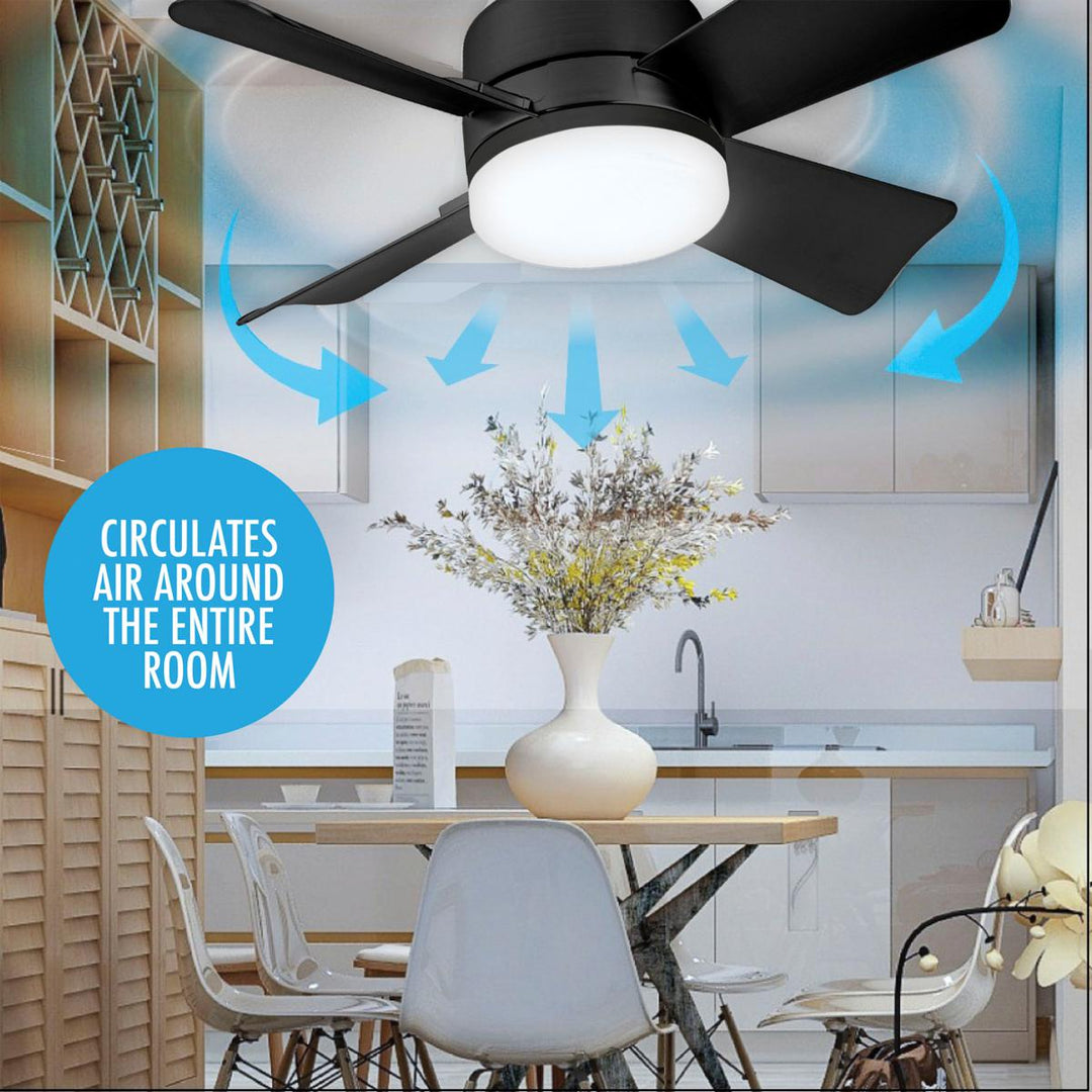 🔥 SmartBreez™ 40W LED-takfläkt med lampa – 20,5” ultratyst med fjärrkontroll 🎯 | E27 + GRATIS B22-adapter 🔌 | För sovrum 😴, kök 👩‍🍳 & garage 🛠️