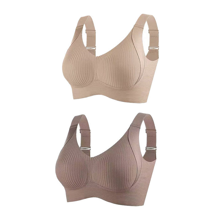 🎁 Massiva rabatter 🔥 💕 Diskret randig sömlös bh med W-stöd – Komfort och stil!