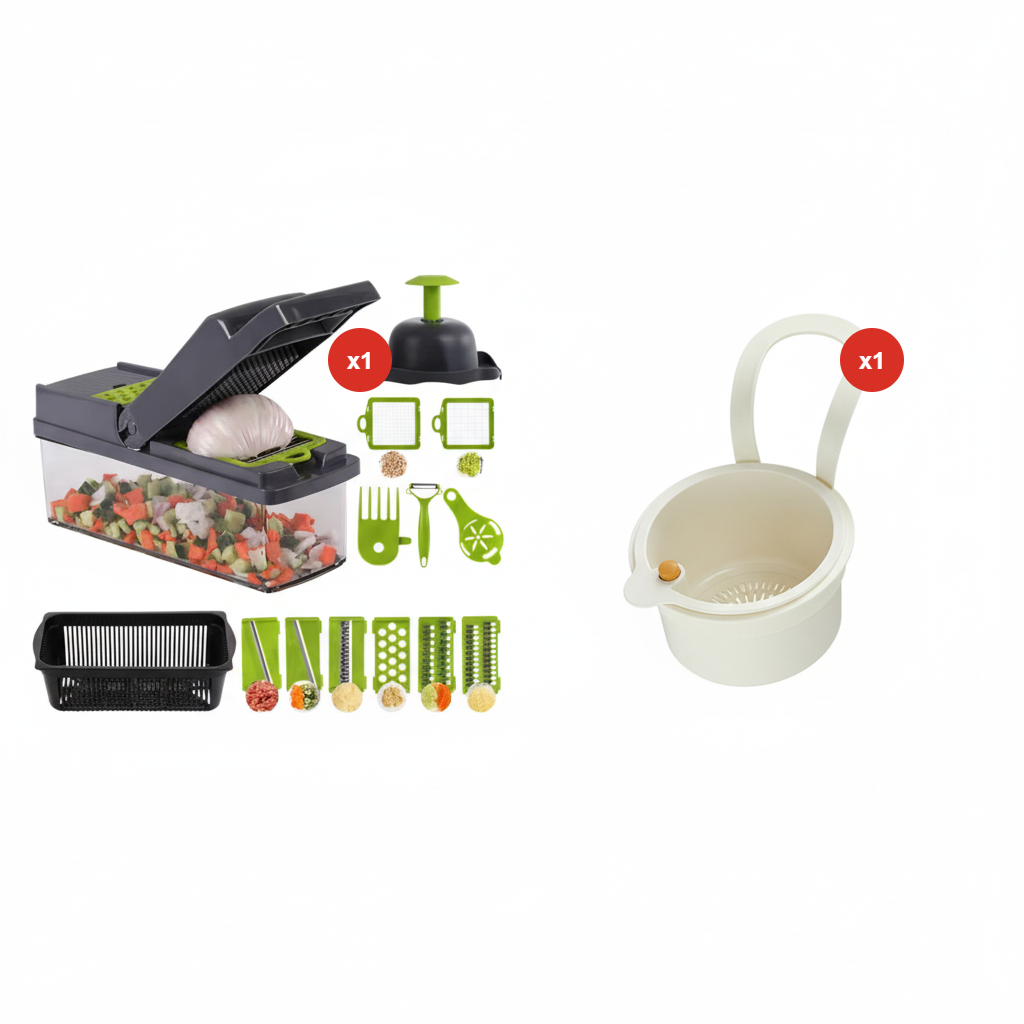 Multifunktionell grönsaksskärare | 16-delars set🥗 (🔥68 % rabatt)