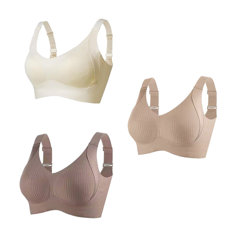 🎁 Massiva rabatter 🔥 💕 Diskret randig sömlös bh med W-stöd – Komfort och stil!