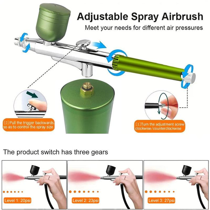 🎨 Elektriskt airbrush-kit med kompressor – Din bärbara studio för enkel kreativitet! ✨