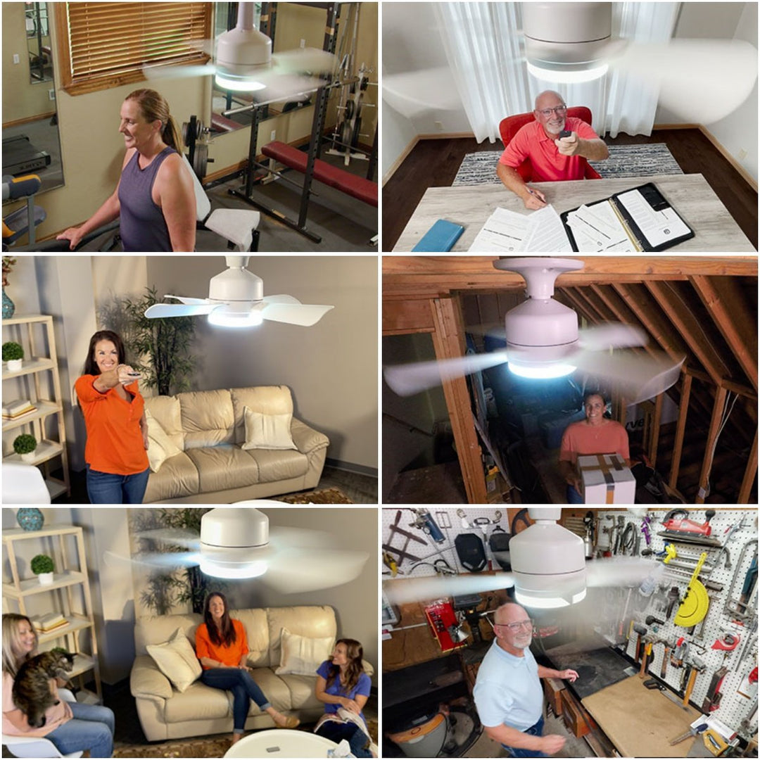 🔥 SmartBreez™ 40W LED-takfläkt med lampa – 20,5” ultratyst med fjärrkontroll 🎯 | E27 + GRATIS B22-adapter 🔌 | För sovrum 😴, kök 👩‍🍳 & garage 🛠️