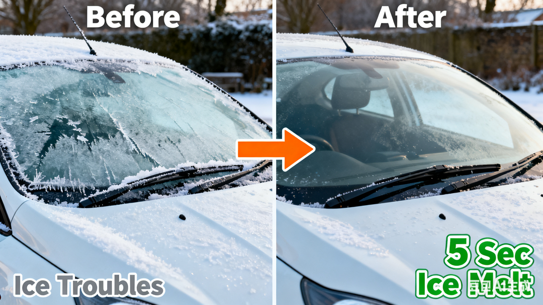 ❄️ -45℃ Extremt snabb isavsmältning, giftfri vindrutavärmare 🚗 Fleranvändning för fönster/strålkastare/dörrar (skyddar lack och torkare) 🛡️