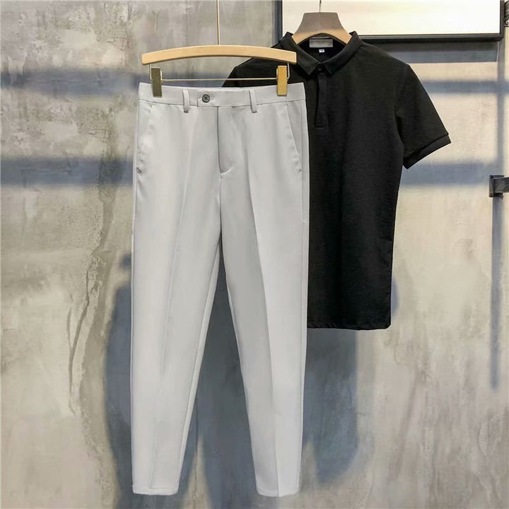 Uniformsbyxor med smal passform i enfärgat