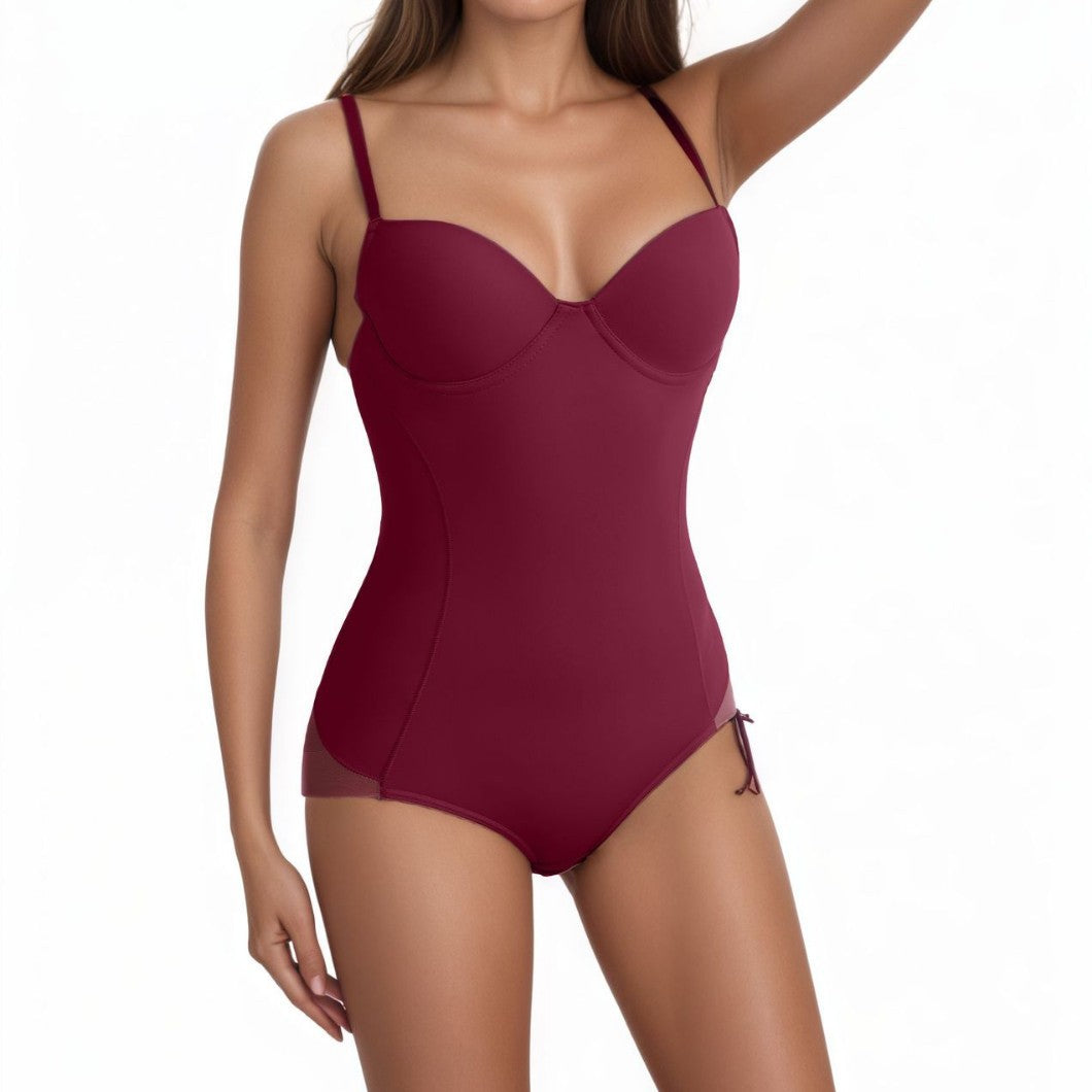 Shapewear-Bodysuit med Behå – Rynkad, Smalande & Justerbar Midja – Smid Passform & Komfort ✨
