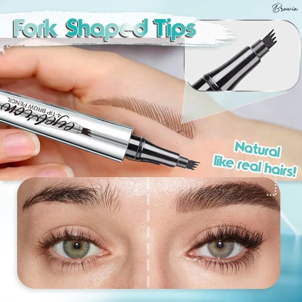 🌸3D Vattentät Microblading Ögonbrynspenna 4 Gaffelspets Tatueringspenna (🔥köp 1 få 1 gratis)