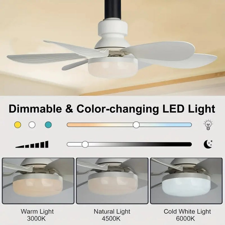 🔥 SmartBreez™ 40W LED-takfläkt med lampa – 20,5” ultratyst med fjärrkontroll 🎯 | E27 + GRATIS B22-adapter 🔌 | För sovrum 😴, kök 👩‍🍳 & garage 🛠️