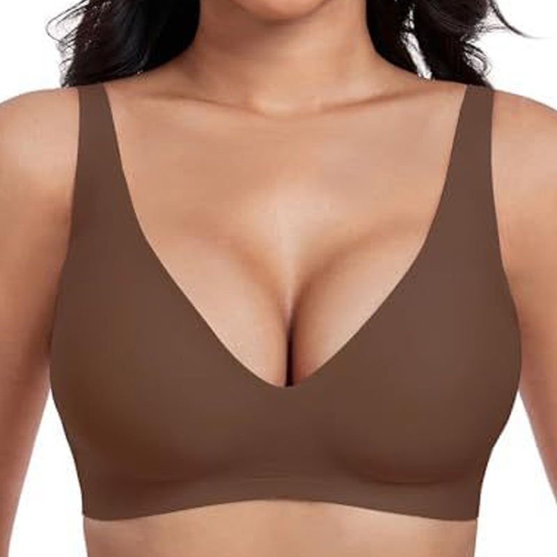 💕Gelé Trådlöst Kvinnors Bekväma Trådlösa BH Push Up Bralettes Sömlösa T-shirts BH Djup V Vardags BH
