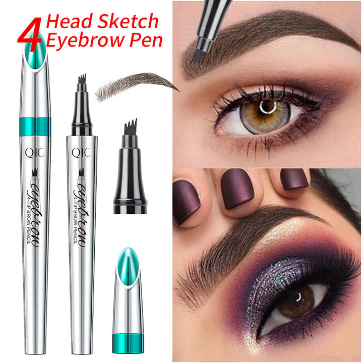 🌸3D Vattentät Microblading Ögonbrynspenna 4 Gaffelspets Tatueringspenna (🔥köp 1 få 1 gratis)