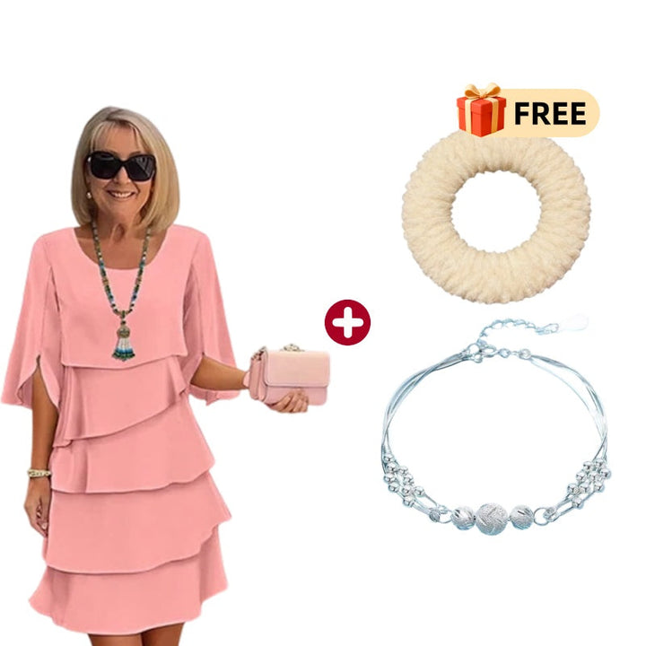 🎁 50% OFF! Women's Elegant Layered Ruffle Sleeve Dress – Effortless Style for Every Occasion 💃