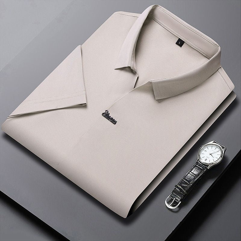 Hot Sale 49% OFF  Casual T-shirt för män med revers som andas och är rynkfri