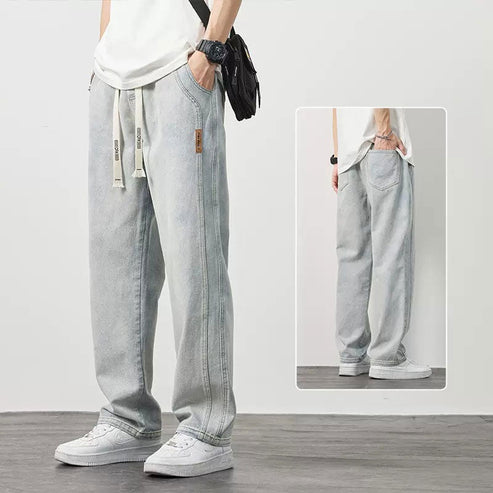 👖Ny produktlansering💐 Löst sittande raka jeans för män