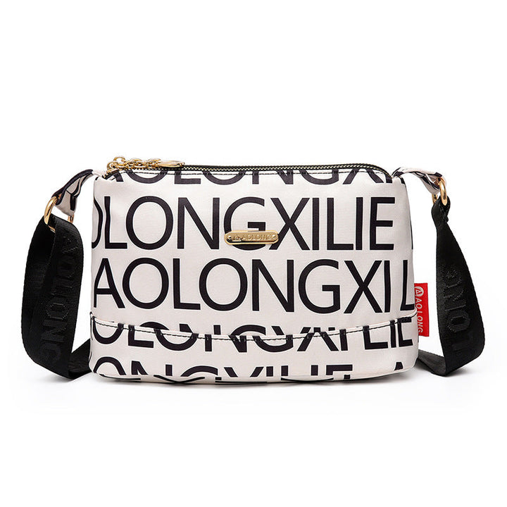 Tryckt crossbody-väska med flera fickor för kvinnor
