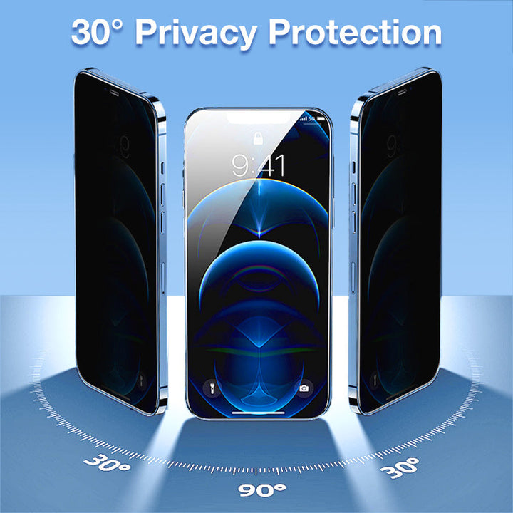 iPhone härdat glas med insynsskydd - Inga bubblor, inget damm