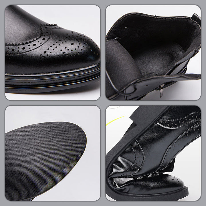 Snörning och snidade Wingtip Brogue-stövlar för män