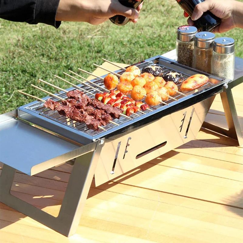 🔥Den hopfällbara utomhusgrillen i rostfritt stål
