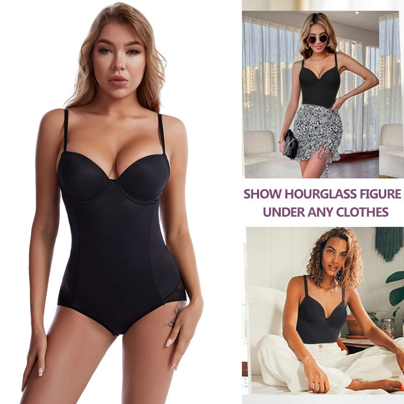 Shapewear-Bodysuit med Behå – Rynkad, Smalande & Justerbar Midja – Smid Passform & Komfort ✨