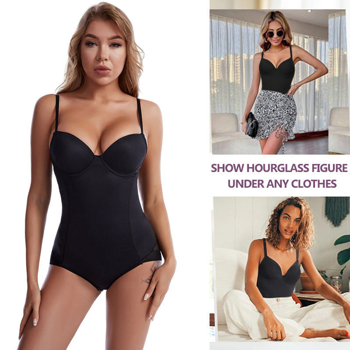 Shapewear-Bodysuit med Behå – Rynkad, Smalande & Justerbar Midja – Smid Passform & Komfort ✨