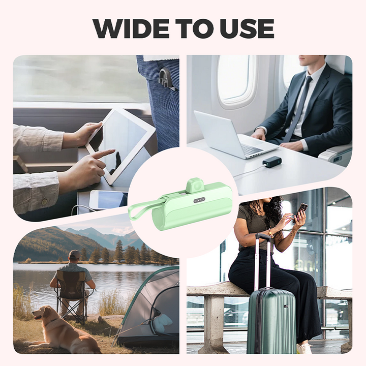 Portable High-Capacity Power Bank with Built-in Cables