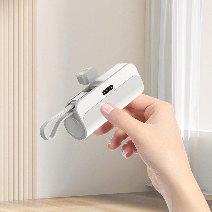 Portable High-Capacity Power Bank with Built-in Cables