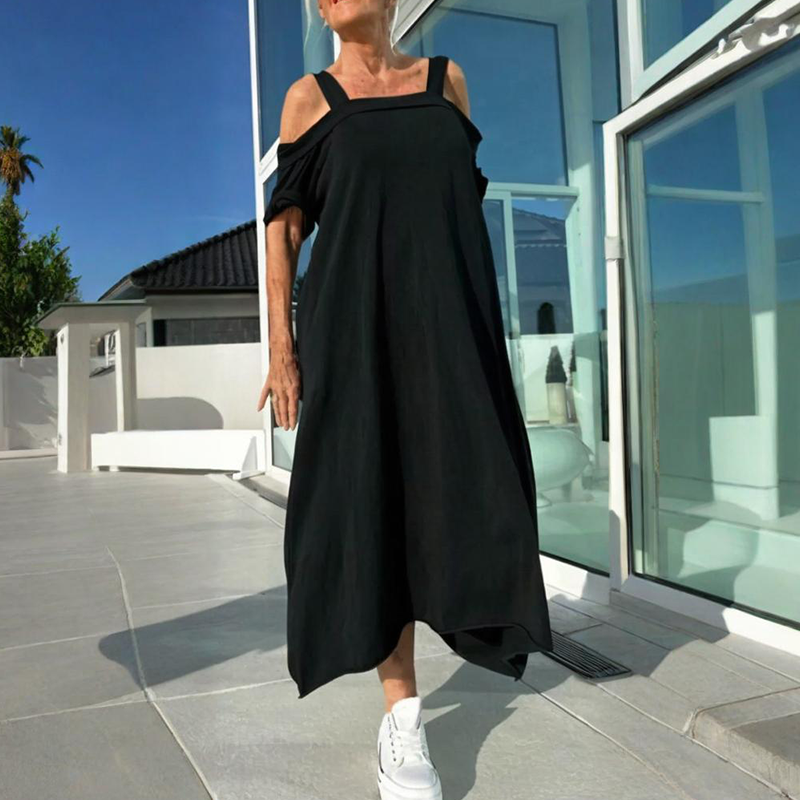 🔥Maxiklänning med Kala Axlar för Kvinnor 👗✨
