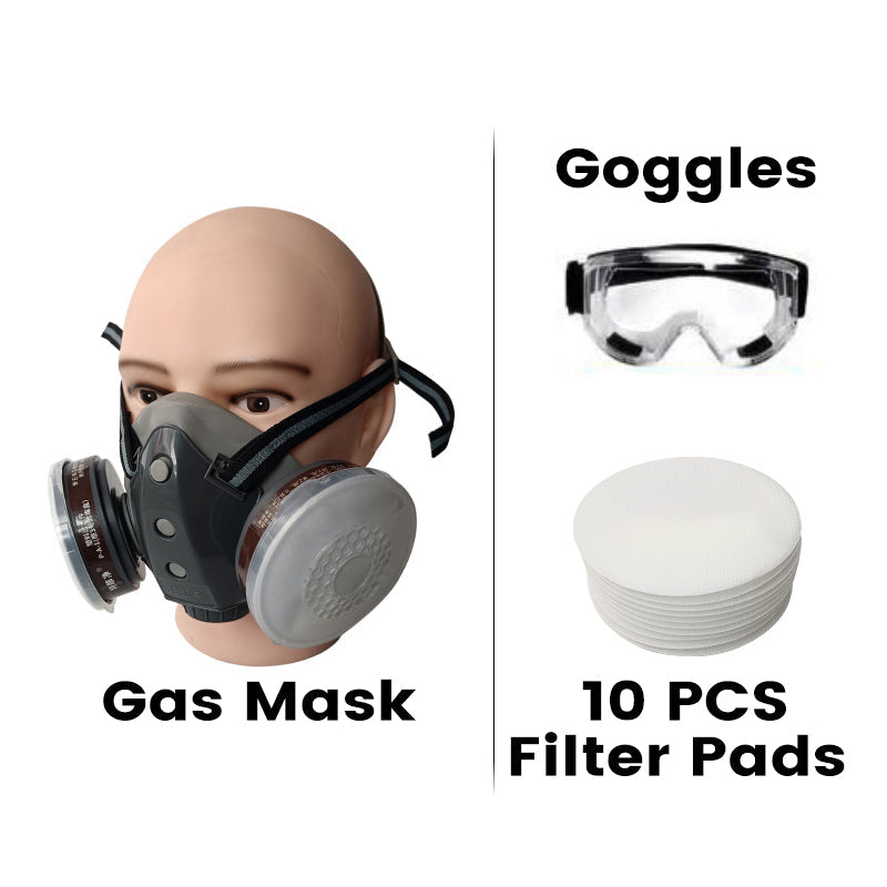 🎁Senaste dagskampanj 50% rabatt🔥Skydd som fungerar - gasmask med dubbla filter och aktivt kol